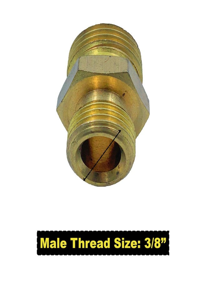 دي بي تي وصلة أنبوب ملولبة سداسية مخفضة من النحاس الأصفر مقاس 3/8 بوصة × 1/2 بوصة | عبوة من قطعتين | - Image 3